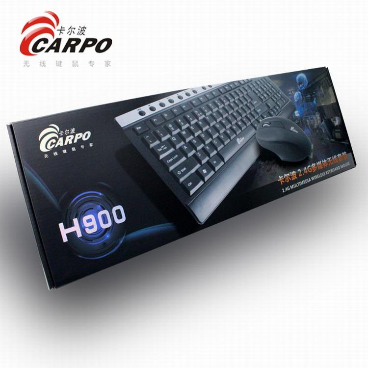 工厂批发卡尔波H900多媒体2.4G无线键鼠套装